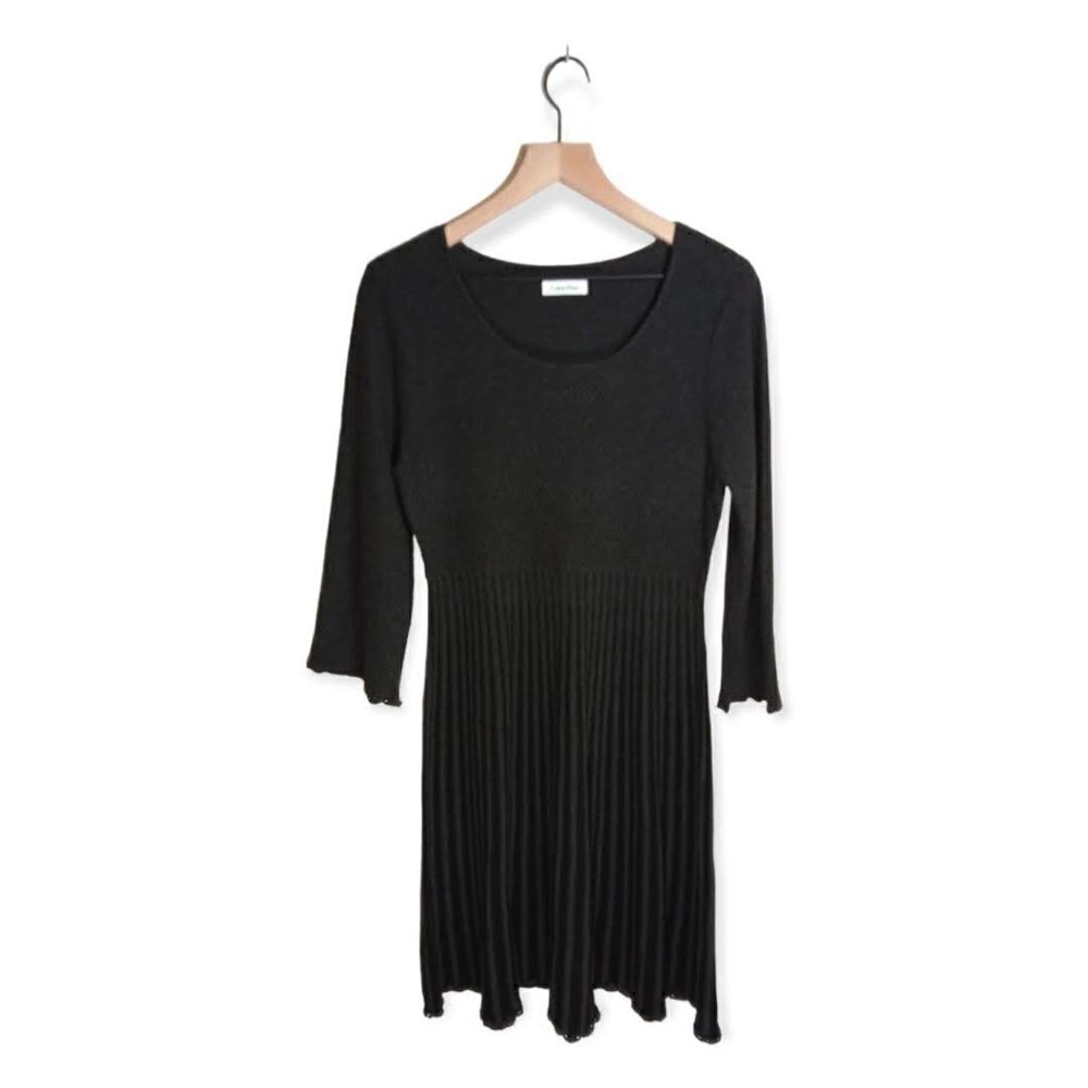 Calvin Klein Gray & Black Knit 3/4 Sleeve Mini Dress Size L